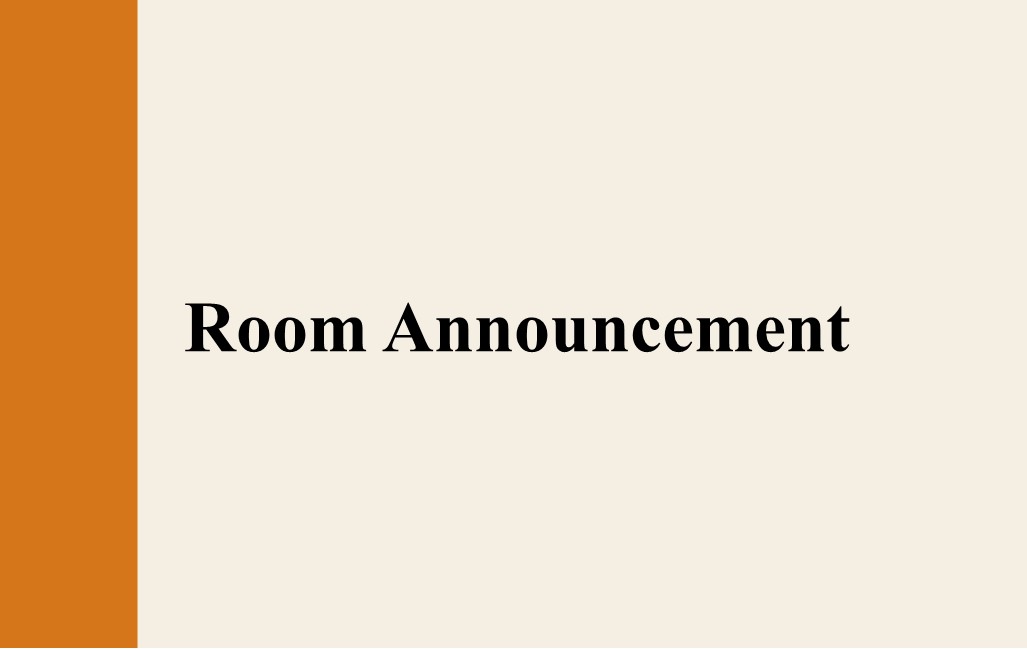 【Room Announcement】