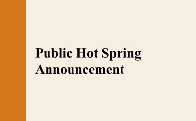 【Public Hot Spring Announcement】